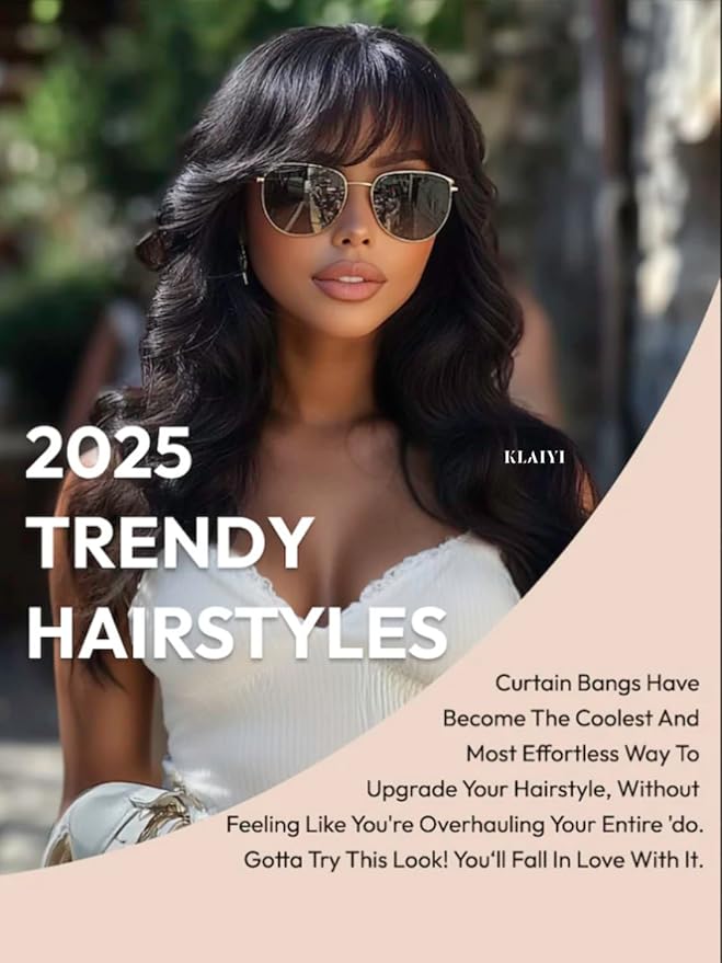 KLAIYI Pre Everything Glueless 13x4 Lace Front Wigs Human Hair Loose Body Wave Bye Bye Knots Pre Cut Lace Pre Bleached Pre Plucked 30S Ready to Wear And Go Frontal Wig with Natural Curtain Bang 18Inch
