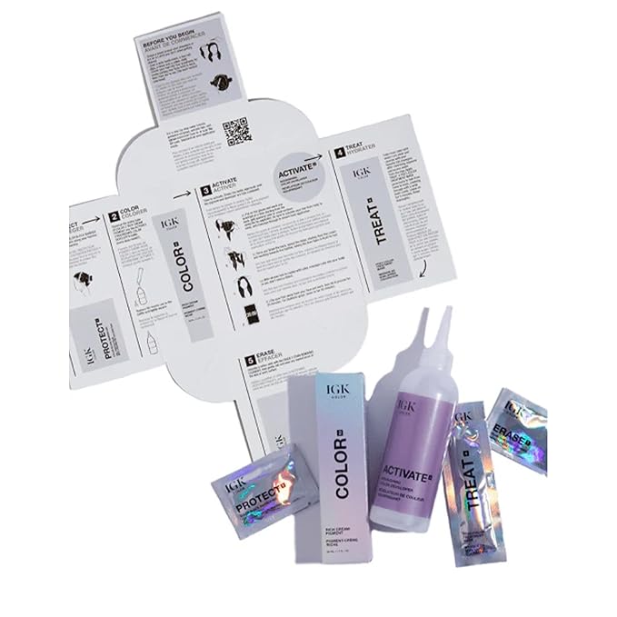 IGK Permanent Hair Dye Color Kit | 5VM Movie Night - Mahogany Brown | 100% Gray Color Coverage + Strengthen + Shine | Ammonia Free