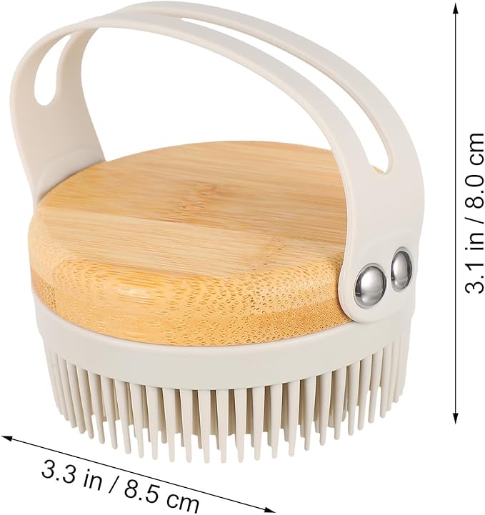 Eco-Friendly Body Brush Silicone Bath Scrubber for Gentle Scalp Massage and Deep Cleaning Shower Brush Gray