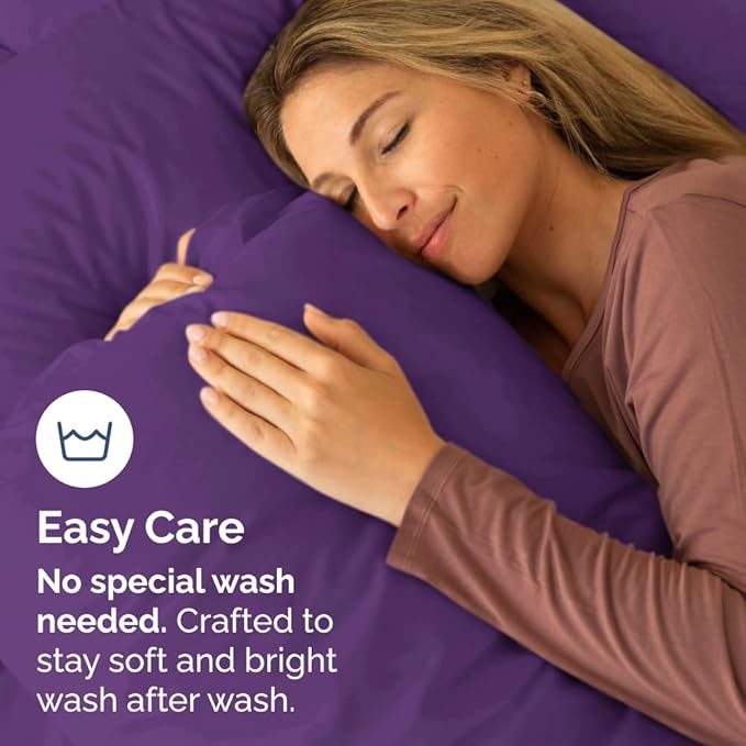 Queen Pillow Cases Set of 10 - Ultra Soft Hotel Quality Pillowcase Covers - Comfy & Wrinkle Free - Shrink, Stain & Fade Resistant - Easy-Care, Machine Washable Pillow Protectors - 10 Pcs Set - Purple