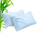 Pillow Cases King Size 2 Pack, Bamboo Rayon Cooling Pillowcases with Envelope Closure, Cool Breathable Pillow Case for Hot Sleepers & Night Sweats, 20x40 inches,Aqua Blue