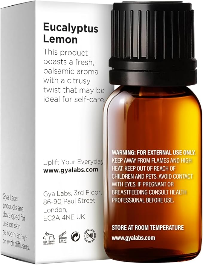 Gya Labs Eucalyptus Lemon Essential Oil - 0.34 Fl Oz - for Hair, Skin, Diffuser, Aromatherapy & DIY Candle Making Scent