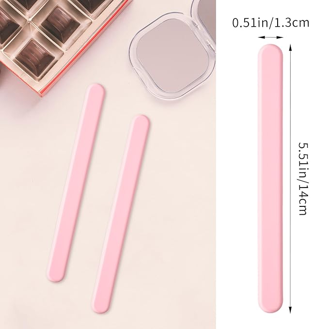 6PCS Silicone Wax Applicator Sticks, Pink Reusable Hard Wax Spurtle Spatula Non-stick Stirring Wand Hair Removal Sticks Applicator Spatula for Home Salon Body Use