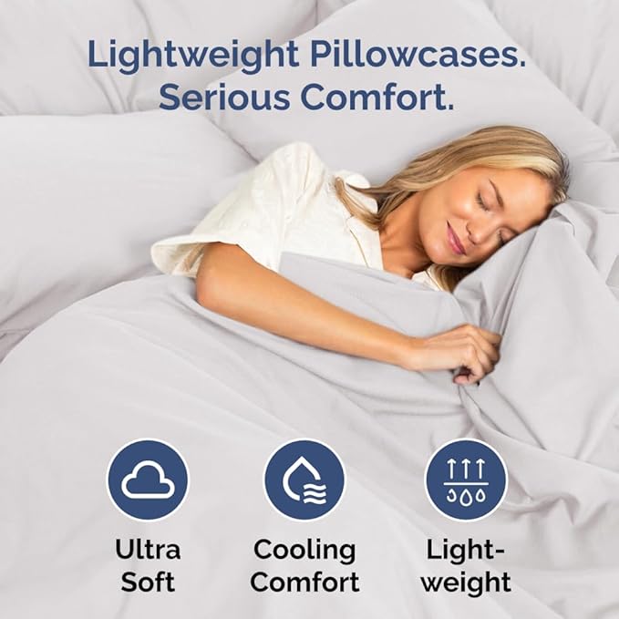 King Pillow Cases Set of 8 - Ultra Soft Hotel Quality Pillowcase Covers - Comfy, Cozy & Wrinkle Free - Shrink, Stain and Fade Resistant - Machine Washable Pillow Protectors - 8 Piece Set - French Grey