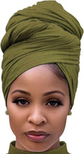Harewom Head Wraps for Black Women Stretch Head Scarf Long African Hair Wraps Turban Headwraps Jersey Headbands