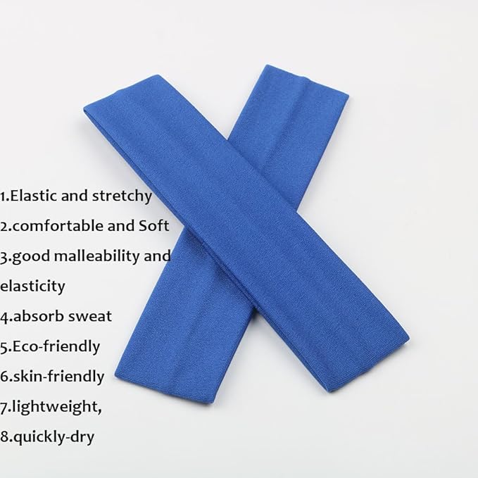 Yoga Sports Headbands,Pack of 24,Soft Elastic Stretchy Athletic Headband Workout Gym Sports Fitness Hair bands