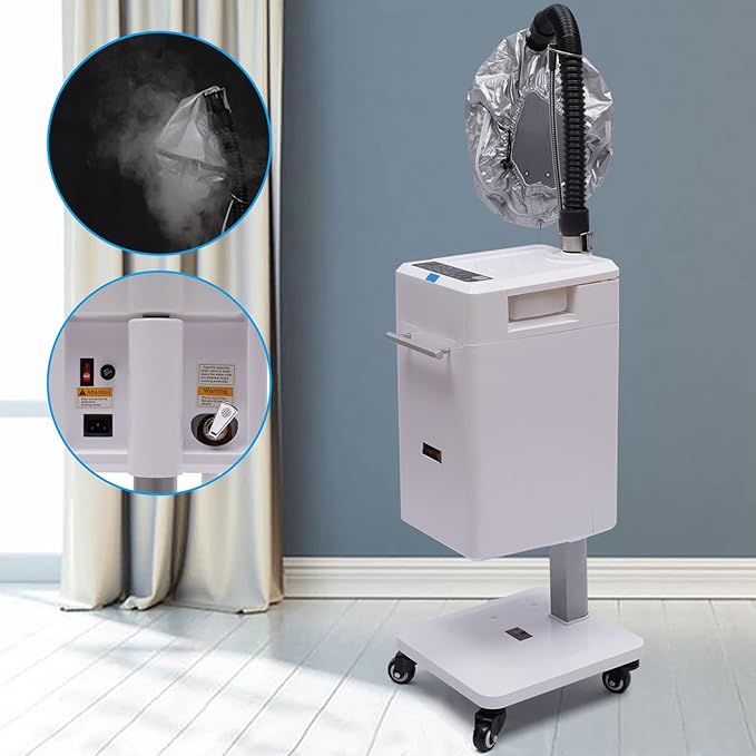 500W Professional Hair Steamer Multifunctional Nano Hair Steamer Hooded Anion Hair Color Processor Stand Up Hair Care Repairing Dyeing for Salon Spa Beauty Care Equipment