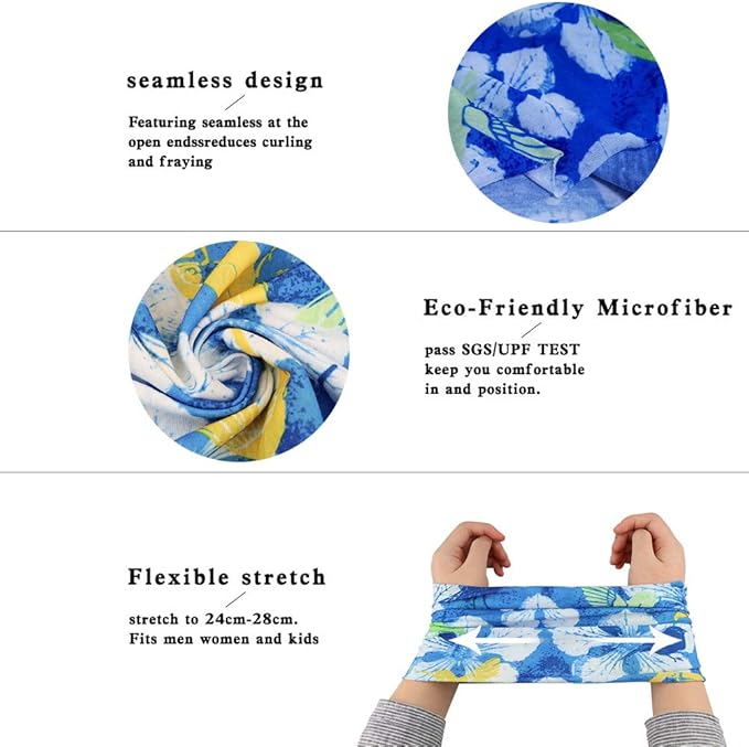 Face Mask Bandanas Neck Gaiter Headwear Magic Scarf Headband for dust Sun Wind