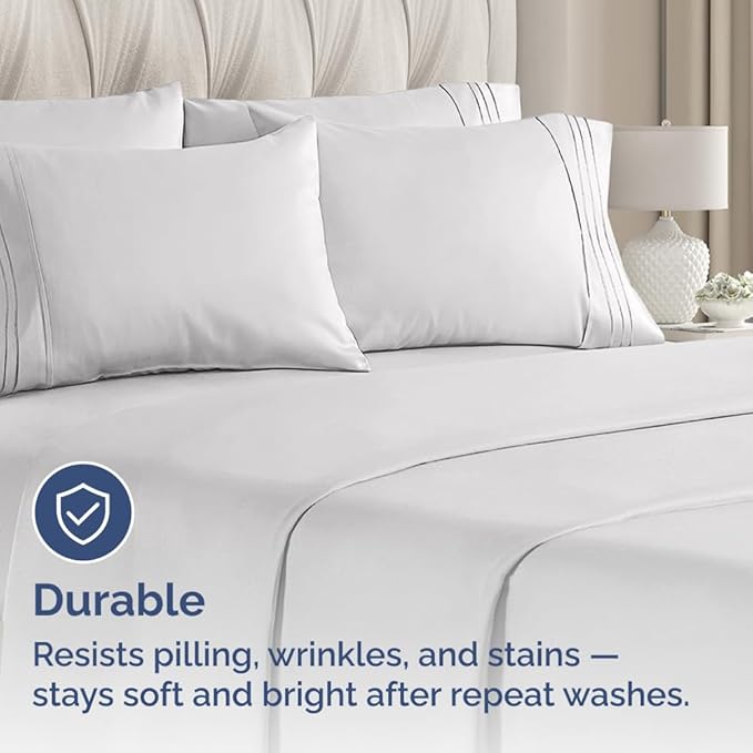 Queen Pillow Cases Set of 8 - Ultra Soft Hotel Quality Pillowcase Covers - Comfy, Cozy & Wrinkle Free - Shrink, Stain & Fade Resistant - Machine Washable Pillow Protectors - 8 Piece Set - French Grey