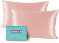 Mulberry Silk Pillow Cases Set of 2, Both Sides Real Silk Pillowcase for Hair and Skin Prevent Acne Organic Silk Pillow Cases 2 Pack with Hidden Zipper, Coral Pink, Standard (20"×26")