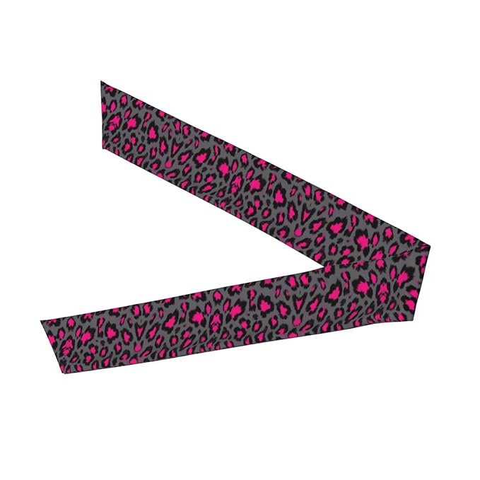 Men's Women Luxury Pink Dark Gray Leopard Cheetah Print Sports Sweat Band Multi Style Fashion Head Ribbon Headwear for Yoga Fitness Shower