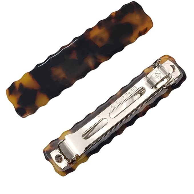 Hair Clips for Women,3.5 Inch Acetate Medium Hair Claw Clips for Women Thin Thick Curly Hair,Strong Hold No Slip Grip,French Classic Multicolor Barrettes Hair （Tortoiseshell Oblong）