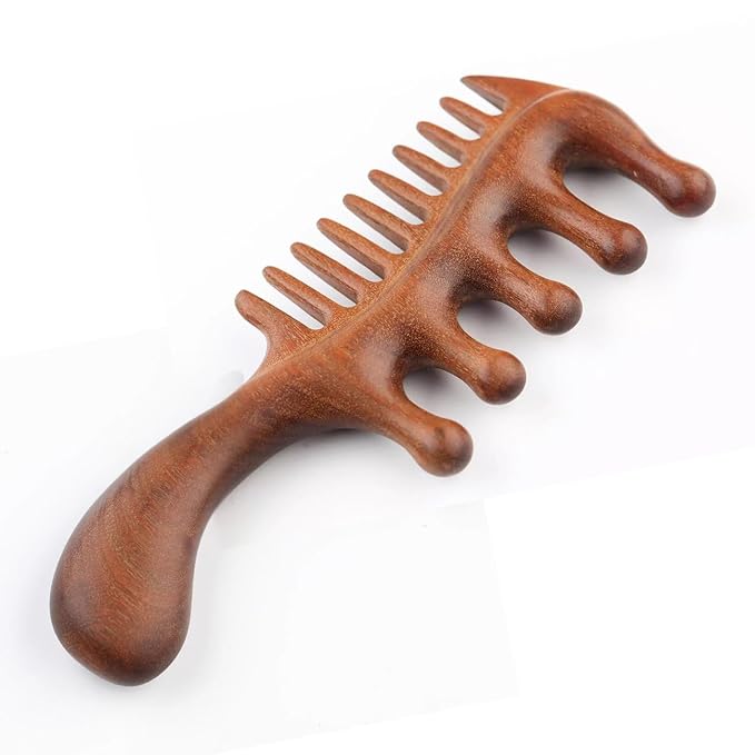 2 in 1 Wooden Comb for Scalp Massage Hair Growth, Wide & Fine Tooth Comb for Stress Relief, Gua Sha, Styling Hair, Scalp Massager Tool Upgrade