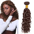 32 Inch Color 4 Bundles Human Hair Brown Water Wave Bundles Double Weft Chocolate Brown Wet and Wavy Bundle Hair Weave Niegmeag Brazilian Virgin Remy Hair Extensions 100g