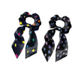 Star Hair Scarf for Women Ponytail Scrunchies Fashion Travel Accessory 2 Pcs Silky Hair Scrunchy Ribbon Scrunchies Ponytail Holder