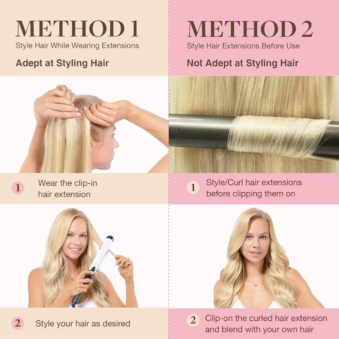 GOO GOO Clip in Hair Extensions Real Human Hair, Remy Human Hair Extensions Clip ins for Women, Natural Human Hair, 14inch 110g 7Pcs, 16/22 Light Blonde Highlighted Golden Blonde