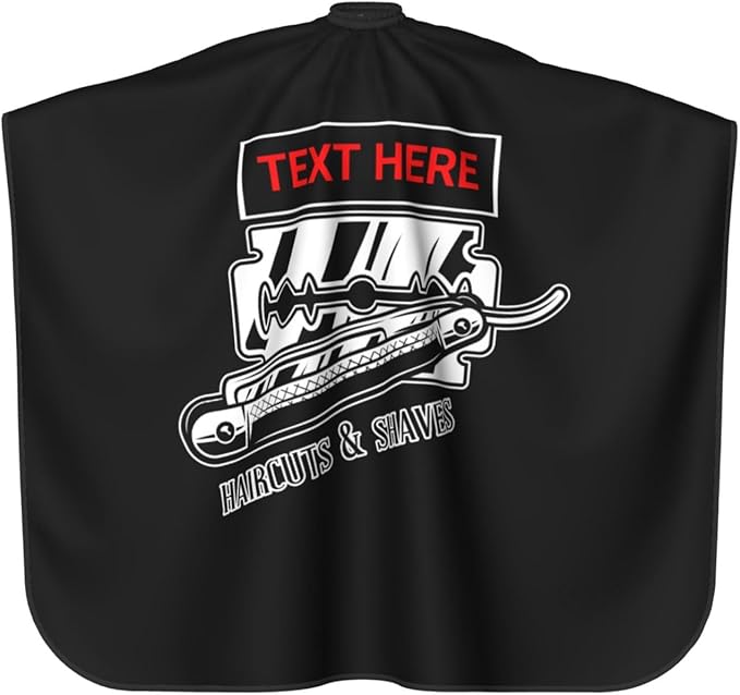 Custom Barber Cape for Men Personalized Professional Hair Cutting Cape with Text for Home Salon Barbershop