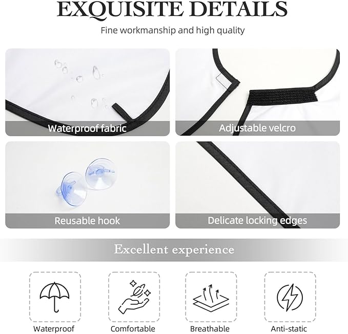 Beard Hair Catcher for Men, Waterproof Shaving Bib Apron Non-Stick, Trimming Tool for Dad Husband, Blue Sky Camo Boho Sun Moon Shave Bib