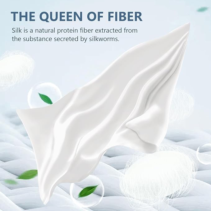 Silk Pillow Cases 2 Pack Queen Size Mulberry Silk Pillowcase Set of 2 for Hair and Skin 30 x 20 Inches 22 Momme Both Side Grade 6A Silk Soft Breathable Cooling with Hidden Zipper, White