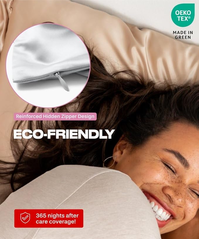 Colorado Home Co 100% Mulberry Silk Pillowcase Set of 2, King Size, Silver Grey, 22 Momme 6A Silk, Zipper Closure