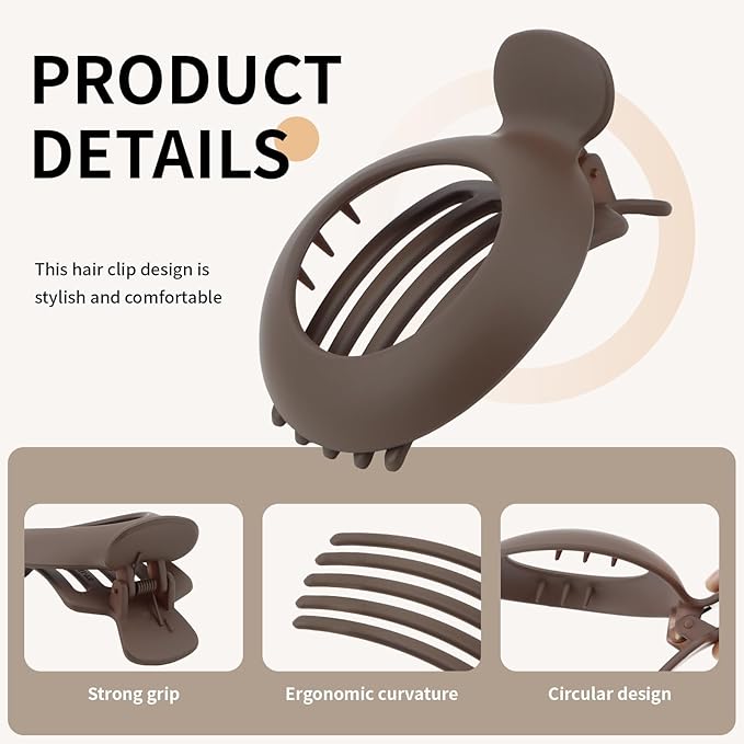 6Pcs Small Flat Hair Clips for Women Non Slip Flat Claw Clip No Crease Flat Hair Clips for Thin/Thick Hair Flat Hair Clamps for Women Girls Tiny Claw Clips for Hair