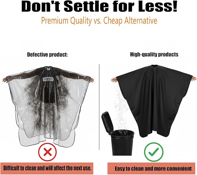 Barber Cape - 12pcs Waterproof Hair Cutting Cape with Snap Closure