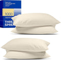 THREAD SPREAD 100% Egyptian Cotton Pillow Cases King - High Thread Count Pillowcases King Size Pack of 2, Soft Cooling & Breathable Extra Long Staple Sateen Weave Cotton Pillow Covers for Bed - Ivory
