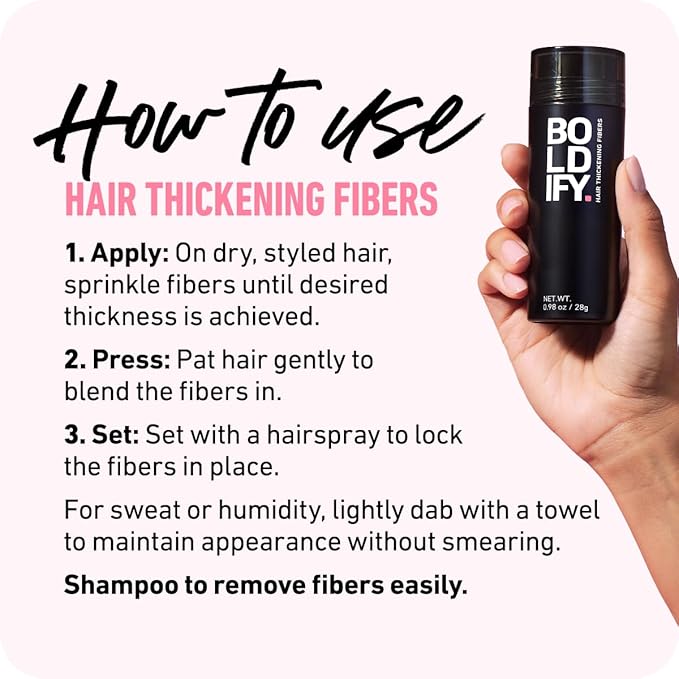 BOLDIFY Hair Fibers (56g) - Fill In Thinning and Fine Hair for an Instantly Fuller, Thicker Look - 14 Shades for Women & Men - Hazel Brown