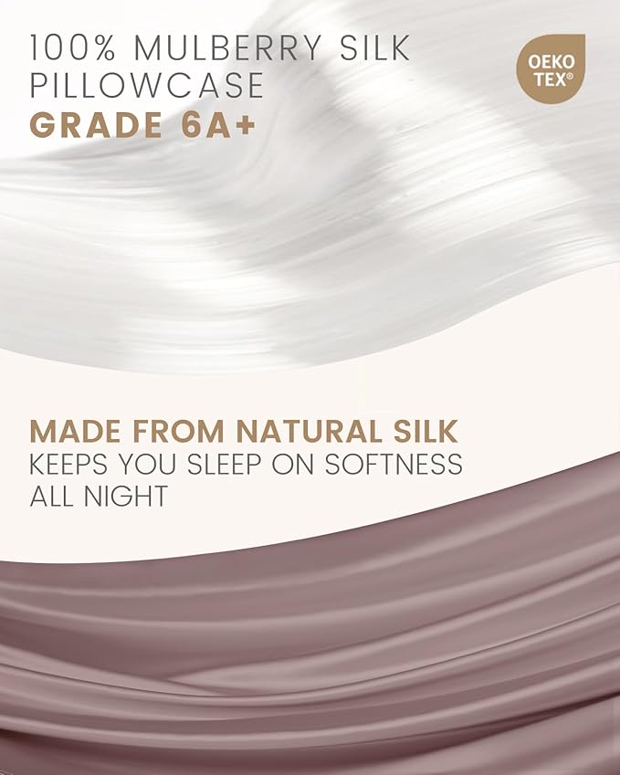 THXSILK 100% Pure Mulberry 6A+ Silk Pillowcase for Hair & Skin with Zipper Closure, Cooling, Natural, Organic, Double Sided Silk Pillow Case (Purple, Queen 20"x30", 1pc)