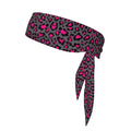 Men's Women Luxury Pink Dark Gray Leopard Cheetah Print Sports Sweat Band Multi Style Fashion Head Ribbon Headwear for Yoga Fitness Shower