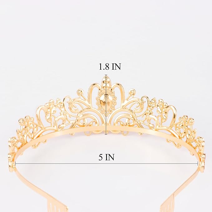 Didder Gold Green Rhinestone Princess Tiaras and Crowns for Women and Girls Birthday Tiara Crown Halloween Costume Party Wedding Prom Headpiece