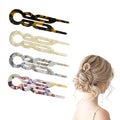 Prestige French Hair Pins, Acetate Leopard Print Hair Pin for Women,Suitable for All Hair Types (Multicolor-A-4PCS)