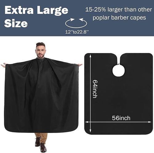 12Pcs Barber Cape 64 x 56'' Large Waterproof Hair Cutting Salon Cape Adjustable Snaps for Hair Dye Salon Stylist Supplies