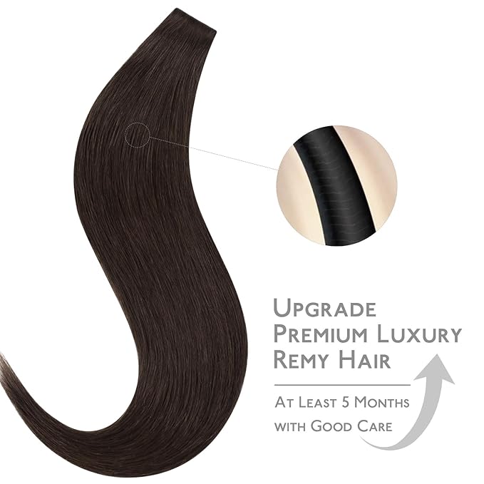 WENNALIFE Invisi Edge & Classic Tape in Hair Extensions Human Hair, 22 Inch 50g 20pcs(10pcs Invisi Edge & 10pcs Classic) Light Dark Brown Invisible Luxury Remy Hair Natural Seamless Injected Tape Ins