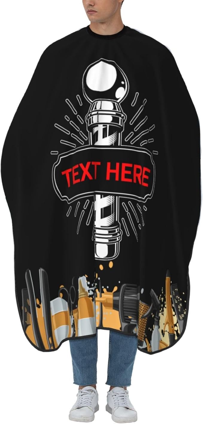 Custom Barber Cape for Men Personalized Professional Hair Cutting Cape with Text for Home Salon Barbershop