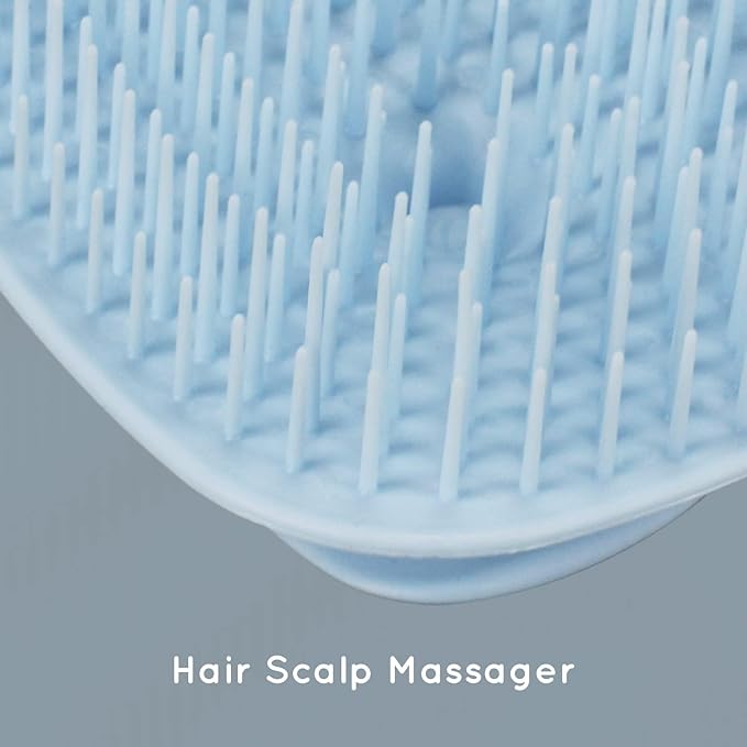 2 PC Scalp Massager Shampoo Brush, Scalp Scrubber & Exfoliator for Dandruff Removal, Wet & Dry and Detangler for Men and Women, Suitable for Short Medium Hair(Blue)