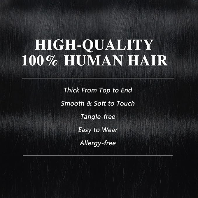 Yaki Straight Clip in Hair Extensions Real Human Hair 2 Pack 240g Seamless Clip ins for Women Full Max 15A Remy Human Hair Extensions with 16Pcs PU Thin Weft 14inch Natural Black