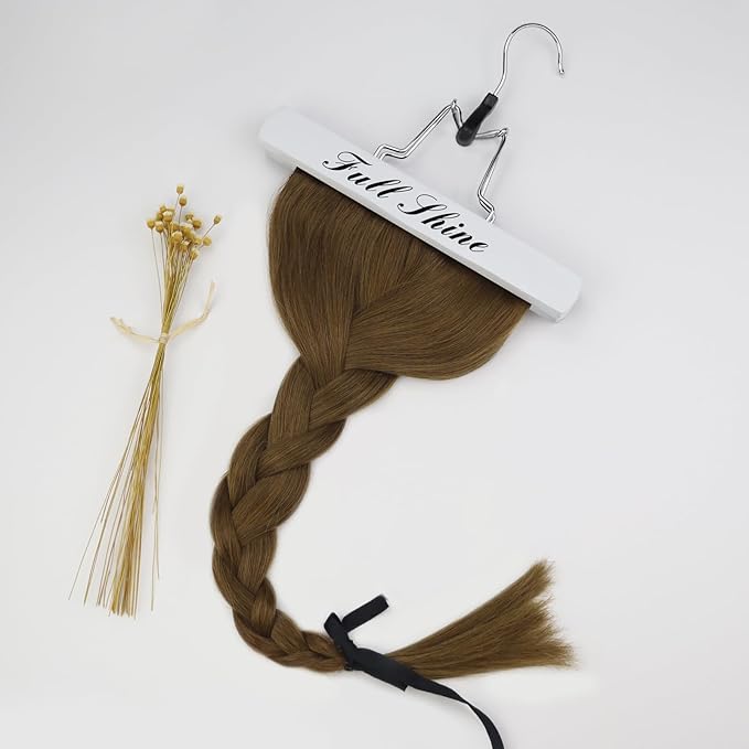 Full Shine Human Hair Clip in Extensions Brown Clip in Hair Extensions Medium Brown for Short Invisible Human Hair for Women Softness 10 Inch 60 G 3 PCS