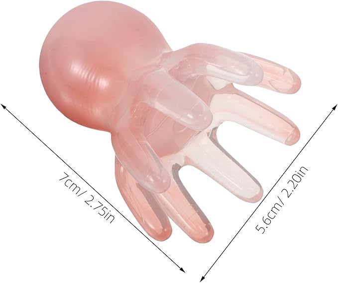 Octopus Claw Meridian Massager Comb 2Pcs Pink Resin Scalp Scraper Manual Hair Scalp Massager for Neck Back Relaxation and Acupressure Therapy
