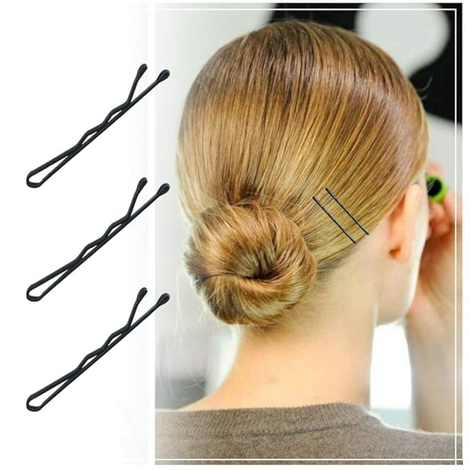 YINGFENG 220 Count Mini Wavy 1.38 Inch bobby pins black with Storage Box, Suitable for All Hair Types, Hair Clips for Kids, Girls and Women