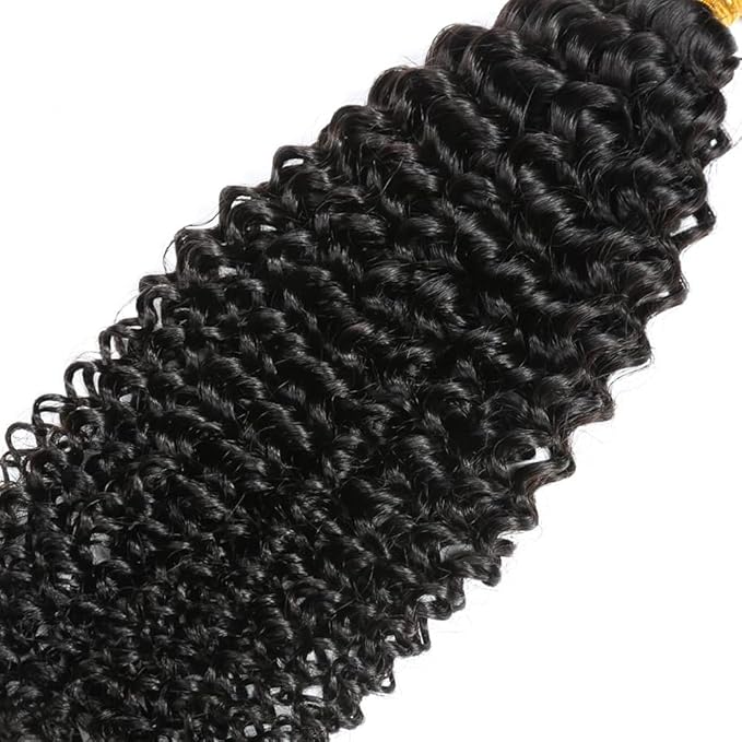 Natural Color Human Hair Bundles Natural Black Kinky Curly Bundles Peruvian Grade 8A Virgin Hair Extensions 24 Inch Double Weft Hair Weave
