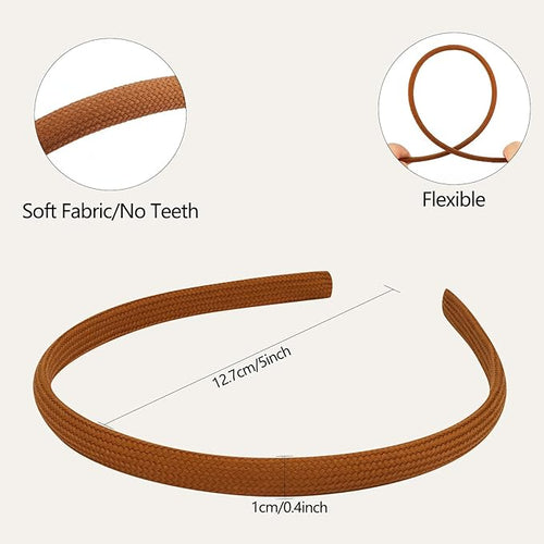 12Pcs Thin Headbands For Women Girls No Headache Pressure Comfortable Headbands for Women Non Slip Fabric Skinny Narrow Hairbands Head Bands for Women's Hair Accessories