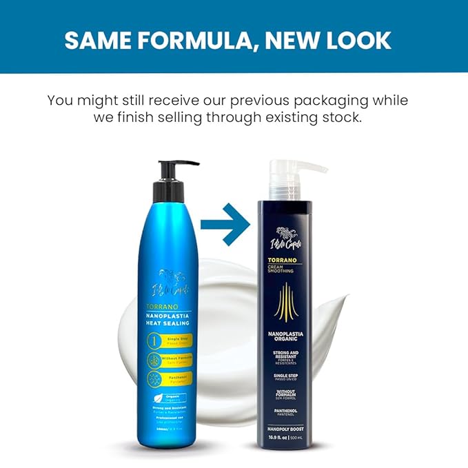 I Belli Capelli Torrano Cream Nano Keratin Hair Treatment, Straightening Hair 1 Step, Formaldehyde Free-Nanoplastia Para Alisar Cabello, Keratina Organica Sin Formol -Brazilian Nano Keratin (500ml)