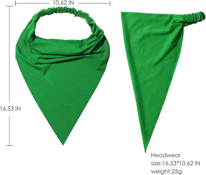 6 Pack Hair Scarf Headband for Women Elastic Bandana Head Scarf Large Boho Triangle Kerchief with Clips Non Slip Scarves