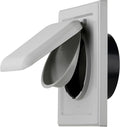 NO-PEST VENT, Exclusive Dual Door Dryer Vent Cover Outdoor 4 inch with Collar, Made in USA w Highest UV Resistant Plastic in any Outdoor Vent Cover (Light Grey, 4" Plastic WIth Collar)