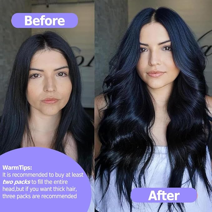 Seamless Clip In Hair Extensions Real Human Hair Straight 8Pcs 120g Hair Extensions Clip In Brazilian Human Hair Extensions PU Skin Weft with 18Clips 24inch Natural Black