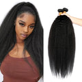 28 28 28 Inch Yaki Straight Bundles Color 1B Kinky Straight Human Hair Bundle Brazilian Virgin Remy Hair Extensions Niegmeag Double Weft Soft and Silky Natural Black Yaki Bundle 300g