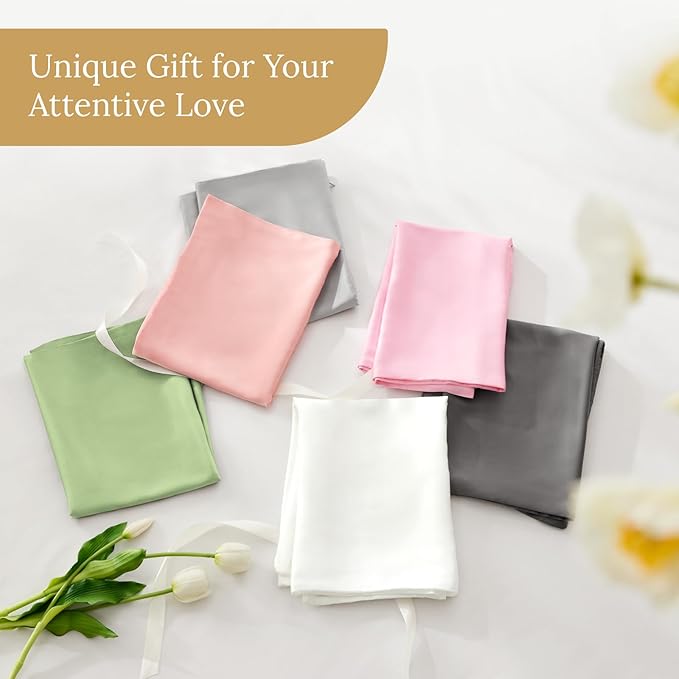 INFIIXSO Mulberry Silk Pillow Cases King Size Set of 2, Silk Pillowcase with Hidden Zipper 20"x36", Extraordinary Smooth and Soft Pillow Case for Hair and Skin(Pink, 2 Pack)