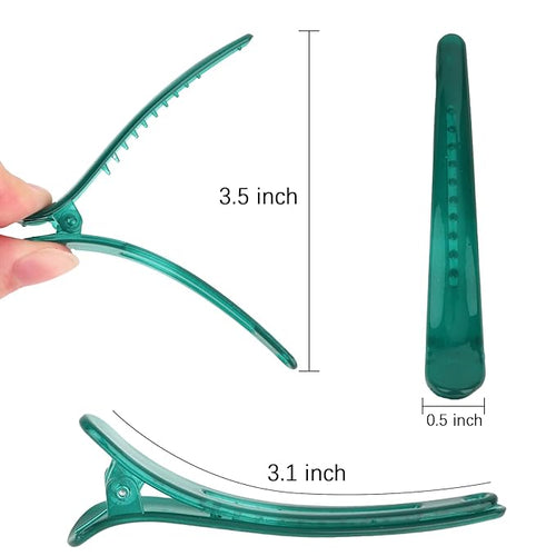 12 Pcs Hair Clips for Styling Sectioning, YISSION 3.1 Inch Alligator Hair Clips Hair Barrettes No Crease Duck Billed Hair Clip, Hair Styling Accessories for Women Girls (Deep Color Series)