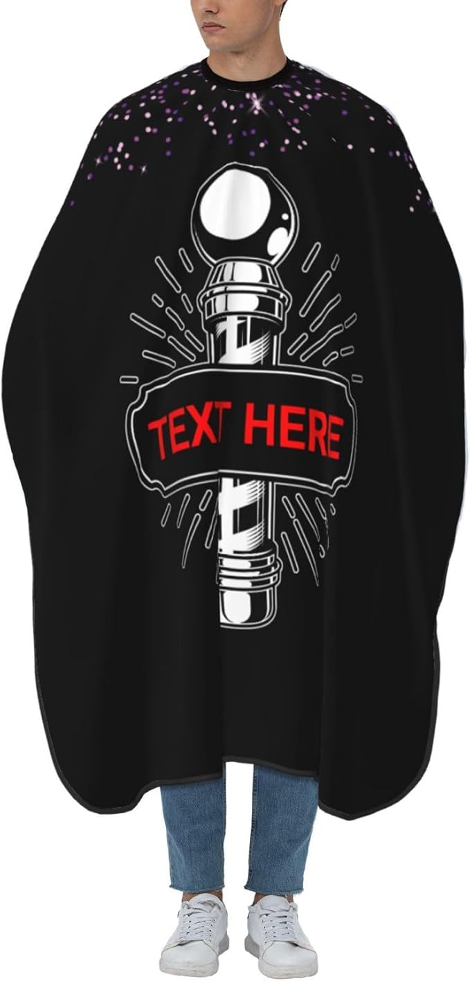 Custom Barber Cape for Men Personalized Professional Hair Cutting Cape with Text for Home Salon Barbershop